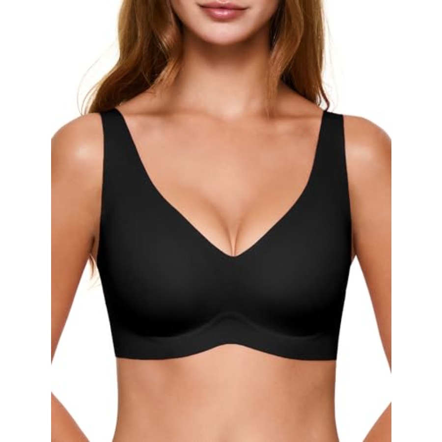 T Shirt Bra Seamless - Deep V Jelly Bras for Women,