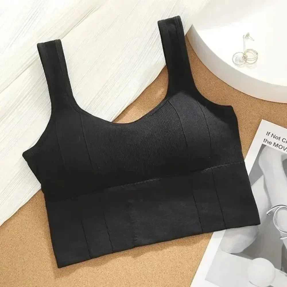 Solid Ribbed Sports Bra Workou - Underwire Bra Padded บทวิจารณ์และราคา