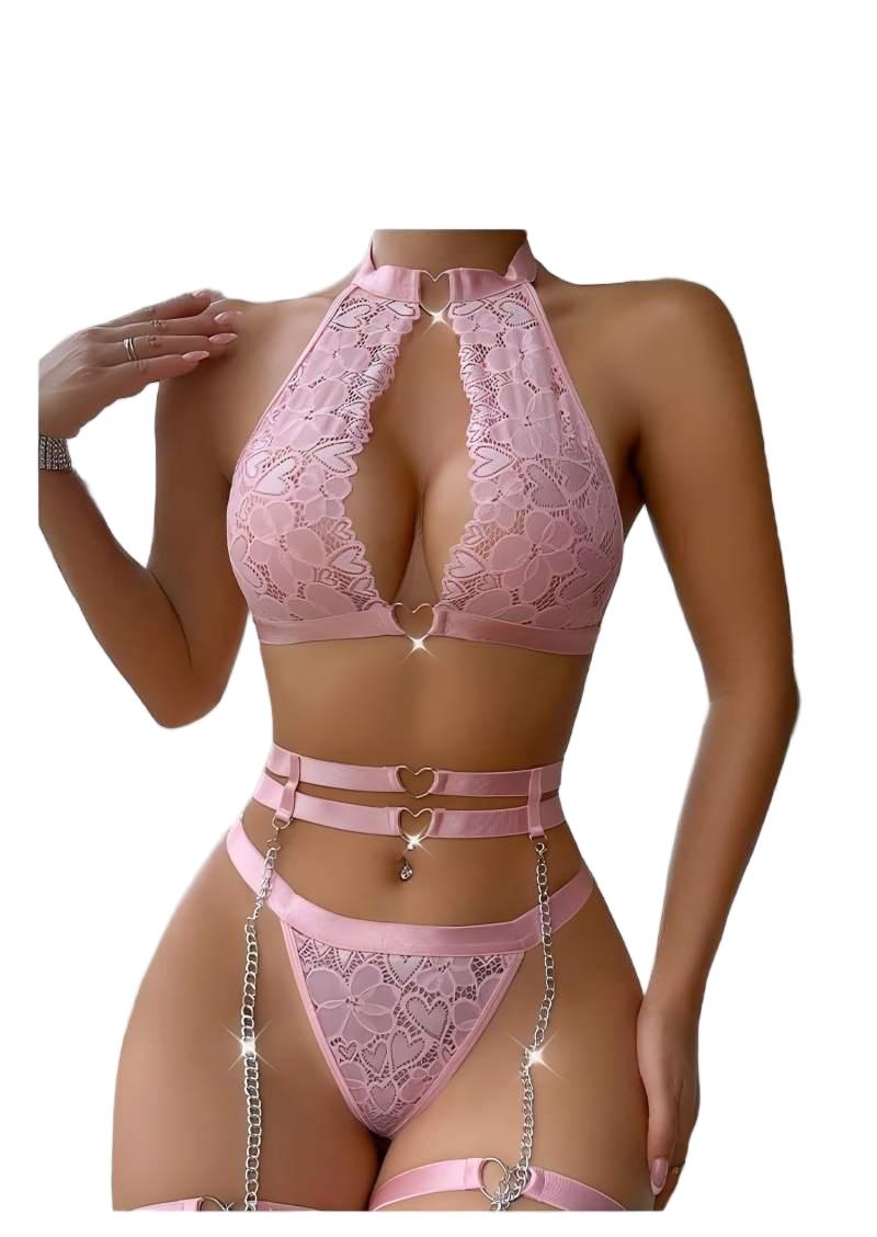 Sexy Lingerie Set Push Up Lace - Underwire Bra Padded บทวิจารณ์และราคา