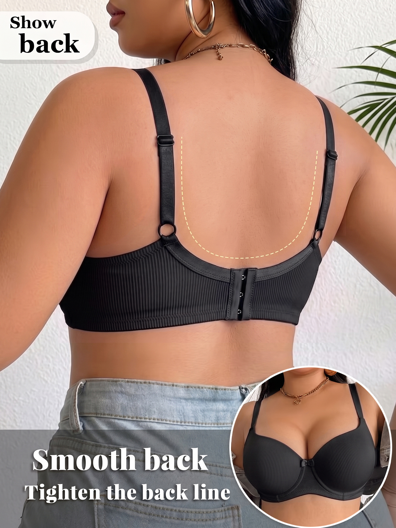 Plus Size Women Bra Thin Cup U - Underwire Bra Padded บทวิจารณ์และราคา