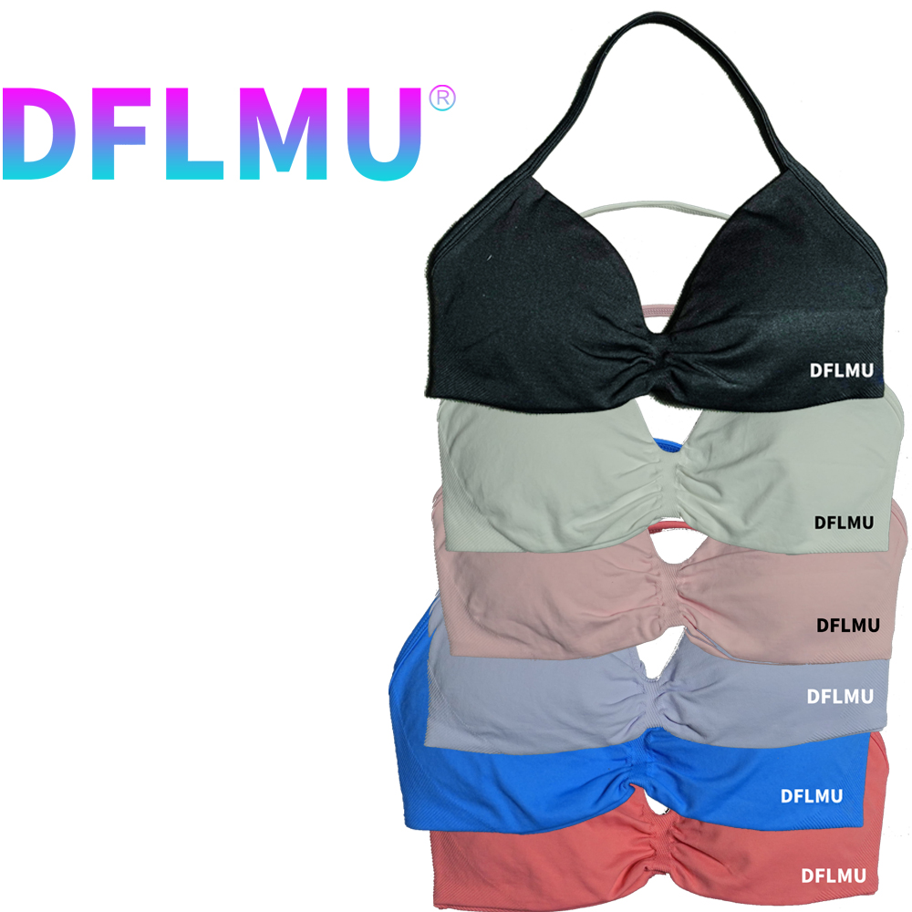 DFLMU Women Halter Sports Bra  - T Shirt Bra Seamless บทวิจารณ์และราคา