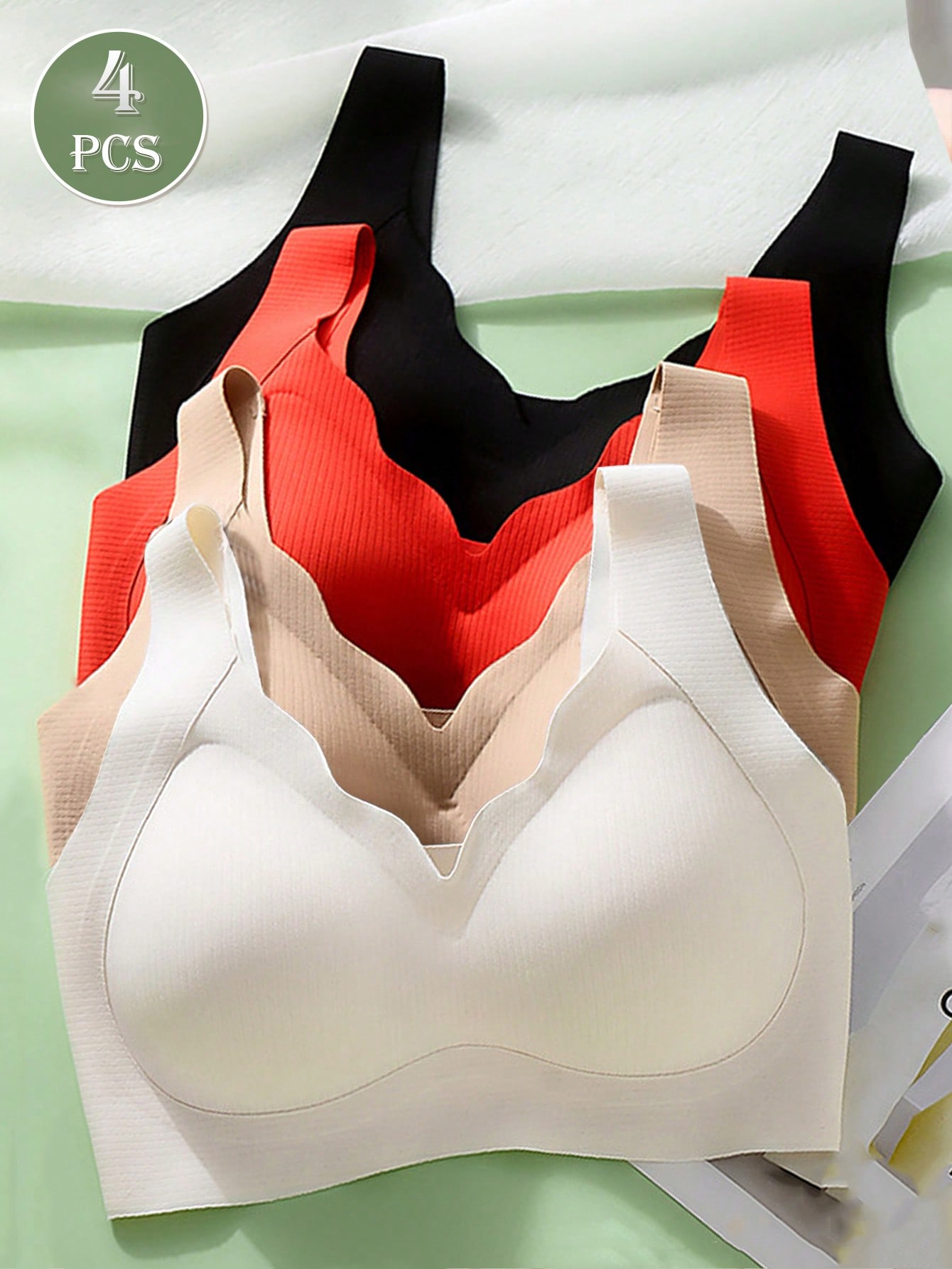 4pcs Women's Seamless Push Up  - T Shirt Bra Seamless บทวิจารณ์และราคา