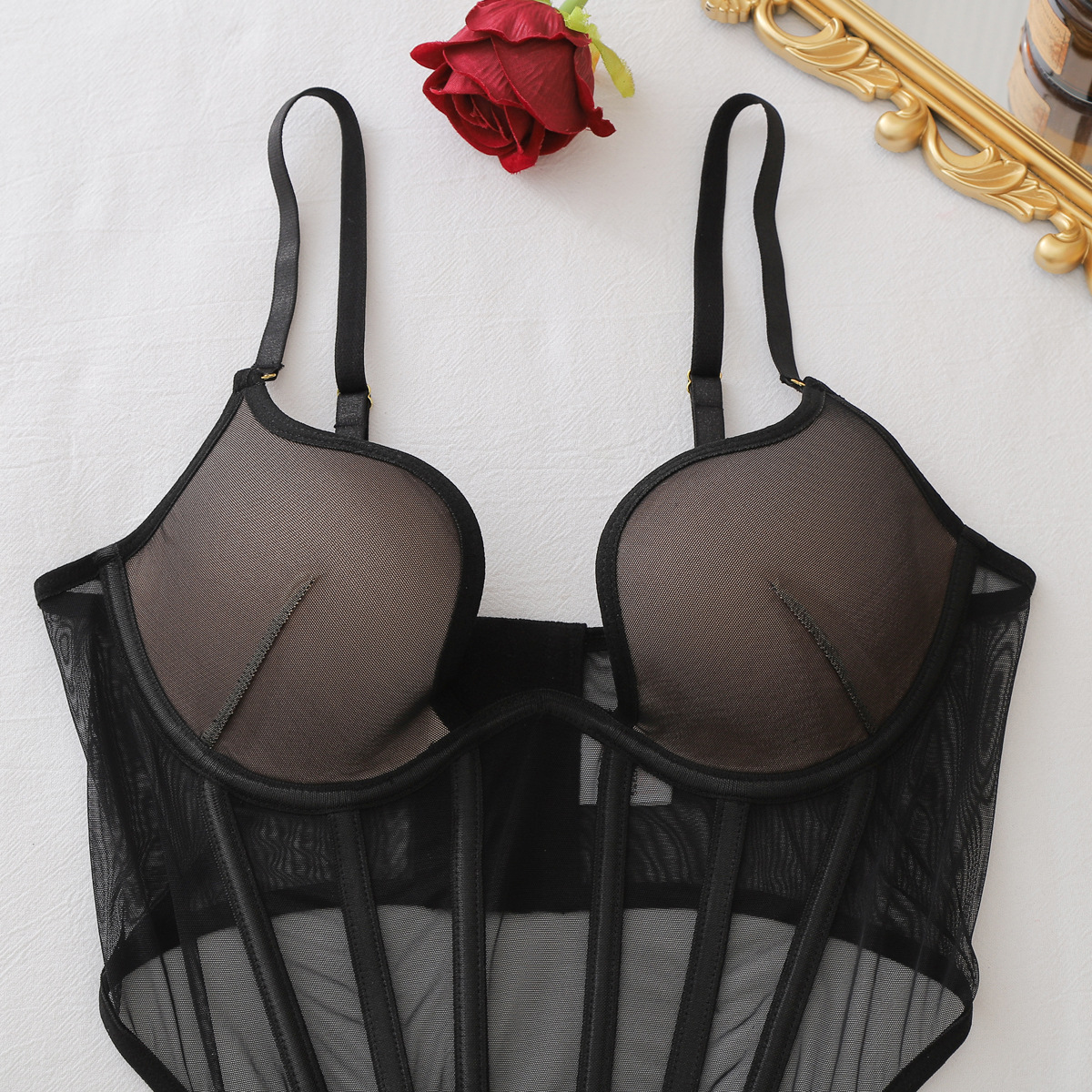 Mesh Erotic Set Women See Thro - Sheer Mesh Bra บทวิจารณ์และราคา