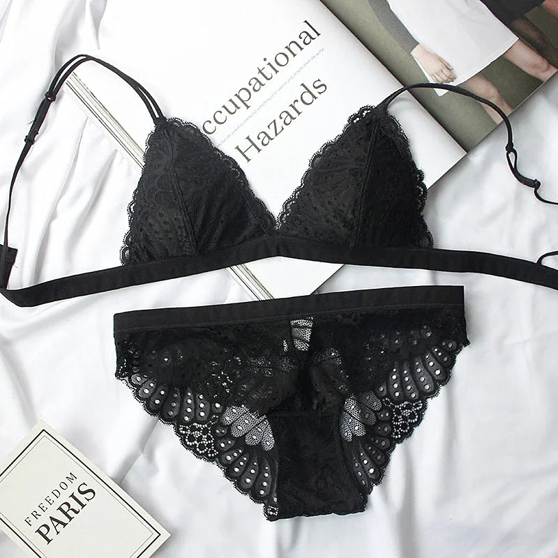 KUCLUTfull lace triangle cup s - Sleep Bra Bralette บทวิจารณ์และราคา