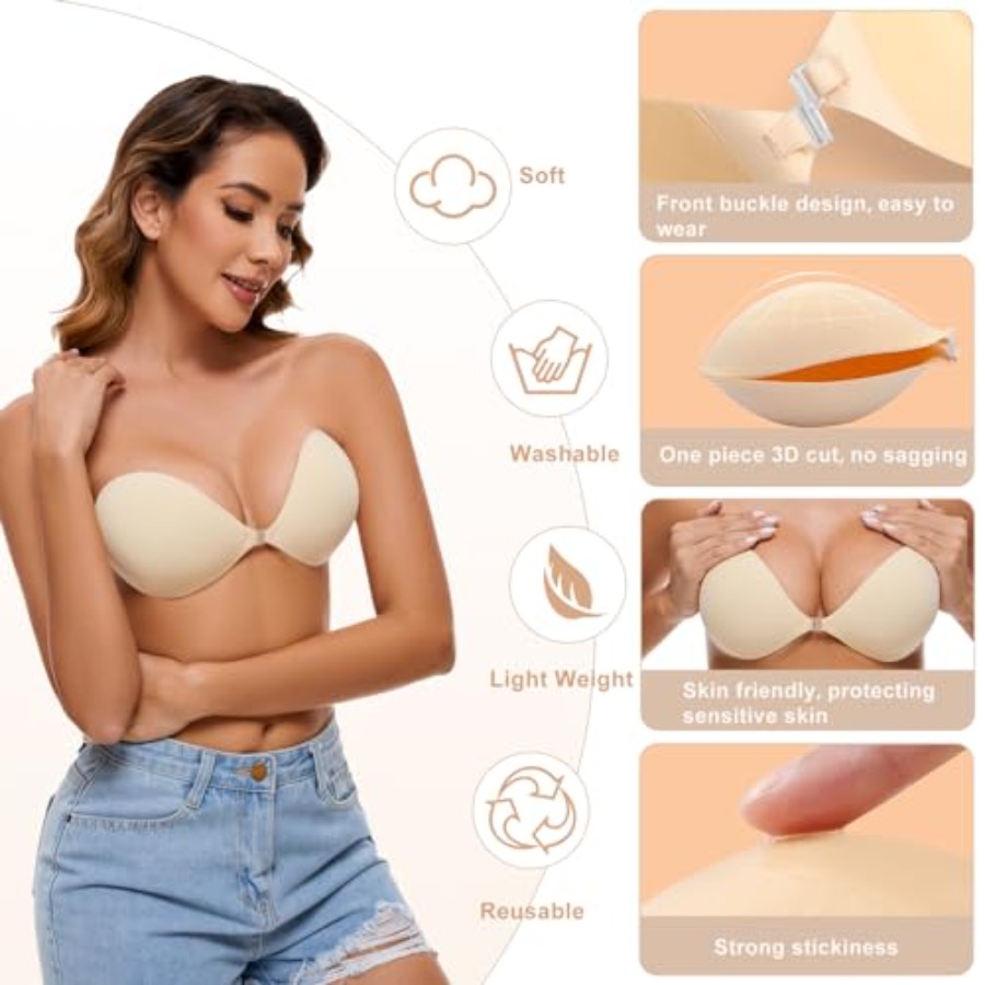 RELIRELIA Women's Sticky Self  - Backless Bra Sticky บทวิจารณ์และราคา